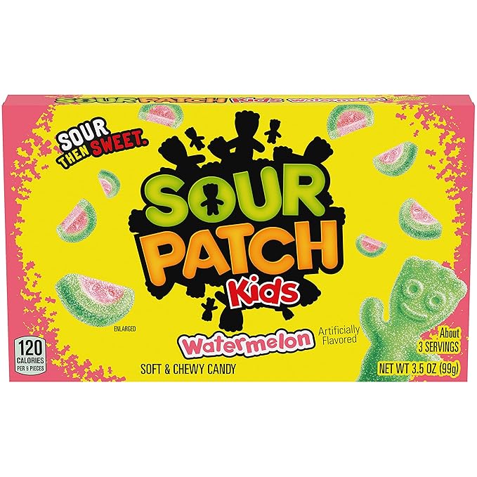 SOUR PATCH KIDS Watermelon Soft & Chewy Candy, Bulk Candy, 12 - 3.5 oz Boxes