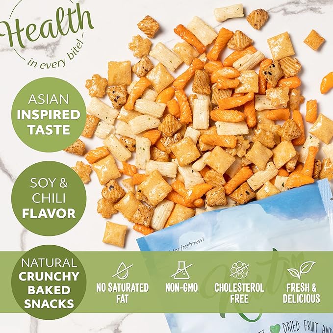 NUTS U.S. - Oriental Rice Crackers | No Artificial Colors or Flavors | Crunchy | Natural | Packed in a Resealable Bag (1 LB)