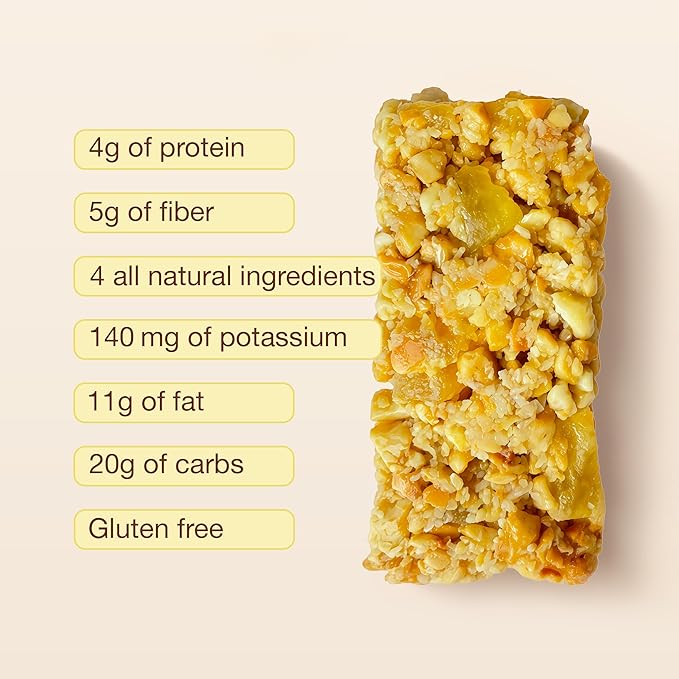 ToYou Gluten Free Chewy Fruit and Nut Bars - Healthy Protein Snacks | Piña Colada - 1.41 Ounce (Pack of 12) | Soft Chewy, Vegan, Fiber-Packed Granola Bars for Adults and Kids, Made with Natural Ingredients