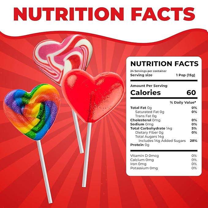 Fusion Select 48 Heart Shaped Lollipops Candy - Sweet Heart Lollipops for Party Bag Fillers, Pinata Stuffers - Ideal for Valentine's Day, Mother's Day, Halloween - Bulk Party Pack, Assorted Lollipops