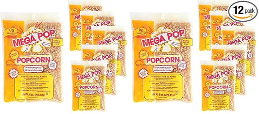 Concession Essentials 8oz Popcorn Portion Packs- (Box of 6 Portion Packs) (Pack of 2)