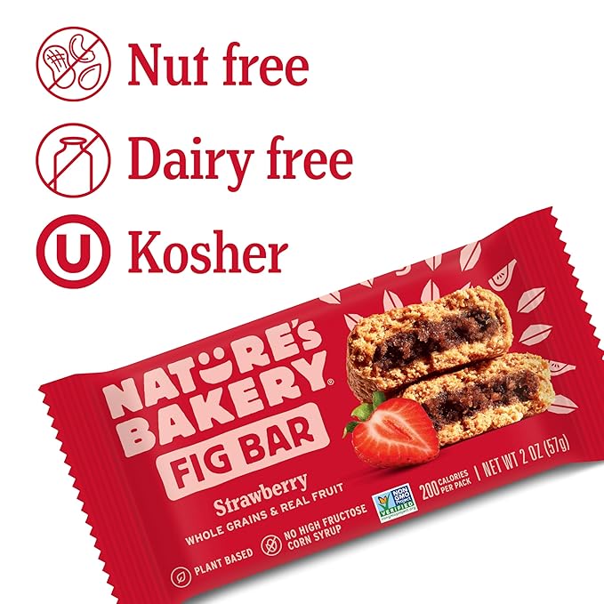 Nature's Bakery Whole Wheat Fig Bars, Original Fig, Real Fruit, Vegan, Non-GMO, Snack Bar, 1 Box With 6 Twin Packs (6 Twin Packs)