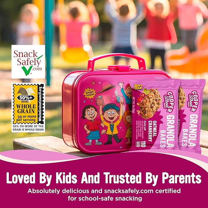 Cooper Street Oatmeal Cranberry Granola Bakes (12 pack) - Individually Wrapped Soft and Chewy Breakfast Granola Bars - Nut, Dairy & Soy Free - Great As Kids Snacks For School, Hiking Or Lunchbreak