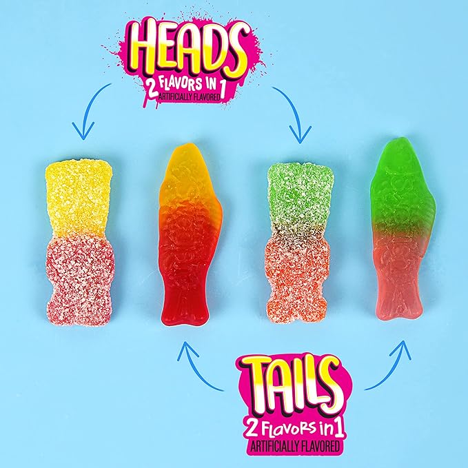 SWEDISH FISH Tails 2 Flavors in 1 Soft & Chewy Candy, 12 - 3.6 oz Bags