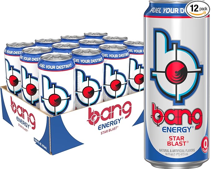 Bang Energy Star Blast, Sugar-Free Energy Drink, 16 Ounce | Pack of 12