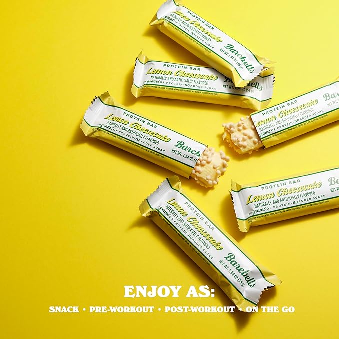 Barebells Protein Bars Lemon Cheesecake - Pack of 12, 20g High Protein Treats - Chocolate Nutrition Bar with 1g Total Sugars - On-The-Go Breakfast or Post-Workout Snack