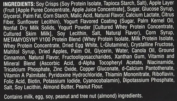 MET-Rx Big 100 Colossal Protein Bars, Crispy Apple Pie Meal Replacement Bars, 9 Count (Pack of 2)