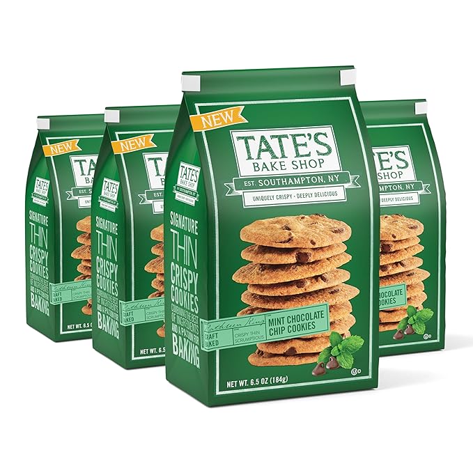 Tate's Bake Shop Mint Chocolate Chip Cookies, 4-6.5 oz Bags