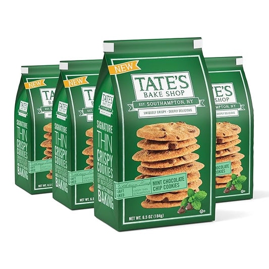 Tate's Bake Shop Mint Chocolate Chip Cookies, 4-6.5 oz Bags