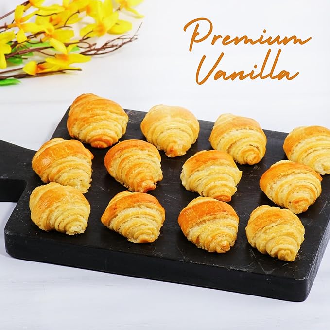 Rugelach Pastries | Approx 20 Vanilla Croissants | Breakfast Pastry | Dairy & Nut Free | Preservative Free | Unique for Holidays and Birthdays | 19 oz Stern’s Bakery ( Vanilla Rugelach Pastries, Club Size - 19 oz )