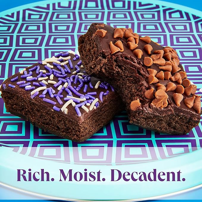 On Occasion Chocolate Brownies Individually Wrapped – Fudge Dessert Valentine's Day Brownies Gift Basket – Gourmet Fresh Baked Treats – Premium Bakery Selection for Valentines Day for Men and Women (8 Count)