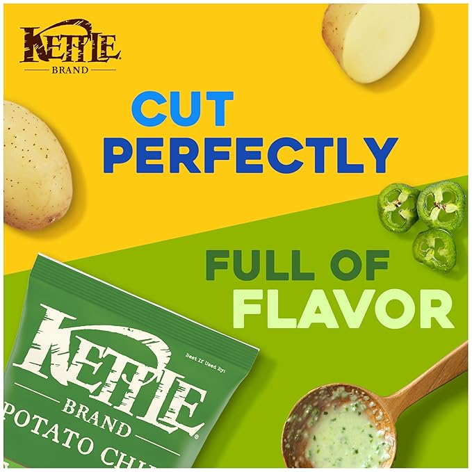 Kettle Brand Jalapeno Kettle Potato Chips, Gluten-Free, Non-GMO, 7.5 oz Bag (Pack of 12)