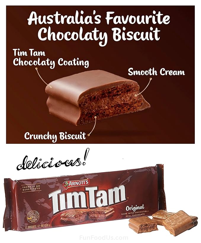 Tim Tam Chocolate Biscuits – 4-Pack Variety: Original, Dark, Double Coat, White – Imported from Australia