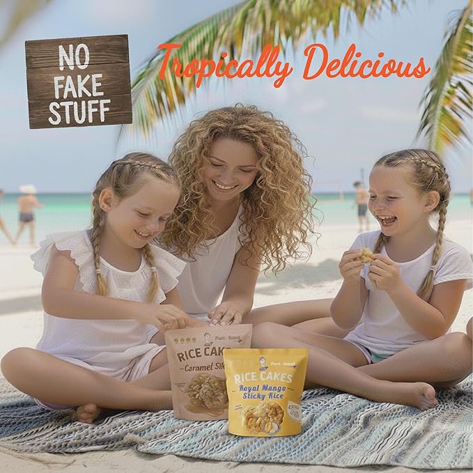 BITETUOSO Mini Rice Cakes Thai Inspired Tropical Variety Pack - Vegan Gluten Free Healthy Snacks, Natural Ingredients, 6 Bags (2oz Each)