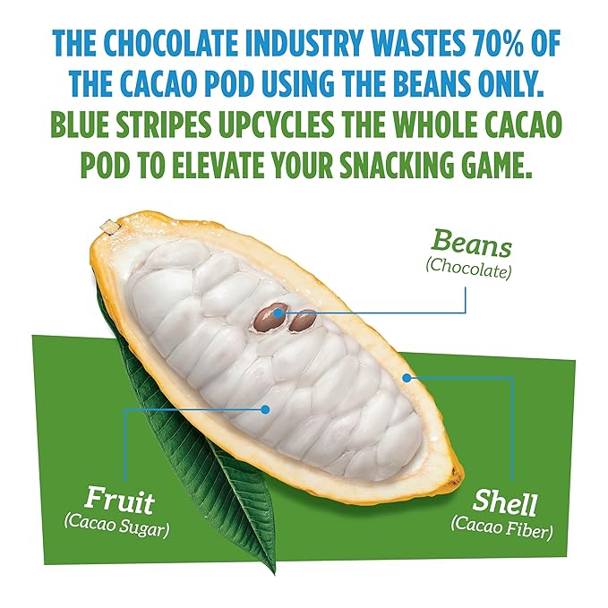Blue Stripes - Trail Mix, Peanut Butter Banana, Cashews, Peanut Butter Chips, Healthy Snacks for Adults, Whole 70% Cacao, With Unrefined Sugar, Non GMO, Gluten Free, Vegan - 2 Pack, 8 oz