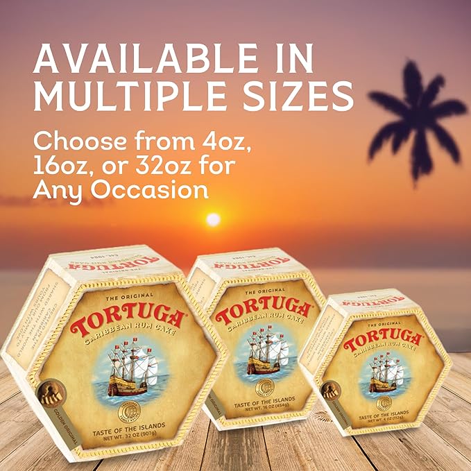 TORTUGA Caribbean Classic Golden Original Rum Cake - 16 oz. - Case of 20 - Gourmet Gift for Food Gift Basket, Snack Gift Basket, Birthday Gifts, and Bakery Desserts - Great Mini Cakes for Delivery