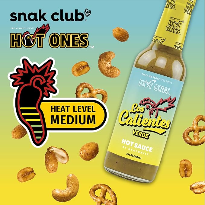 Snak Club x Hot Ones Smoky Sweet Snack Mix, Spicy Snacks with Peanuts, Pretzels, Sesame Sticks, Toasted Corn & Cashews, Inspired by Hot Ones Hot Sauce, 2 oz Bag (12 Count)