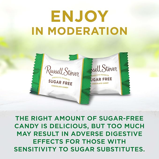 RUSSELL STOVER Sugar Free Caramel in Chocolate Candy, 2 oz. bag (Pack of 10)