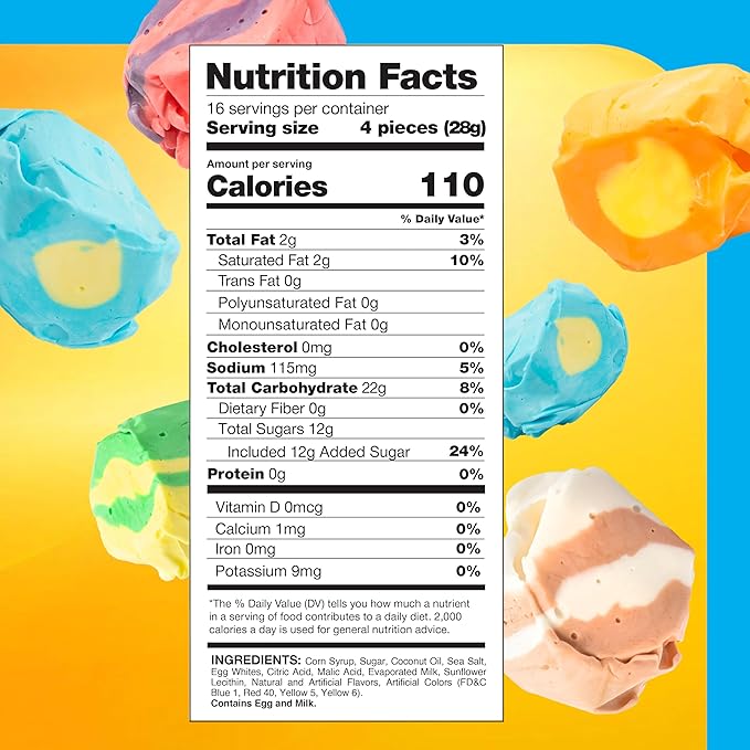 Salt Water Taffy Candy Mix - 1 Pound Bag - Assorted Tropical Fruit Flavors - Chewy Candy Individually Wrapped - Soft Tropical Candy - Old Fashioned Taffies