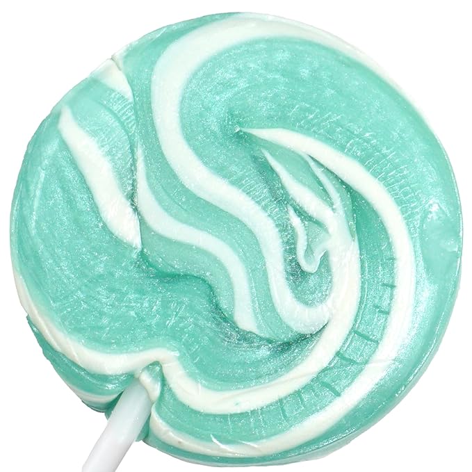 Aqua Light Blue Lollipops, 24 Pack, Blue Suckers, Blue Lollipops Individually Wrapped, Blue Lollipop Suckers Bulk, The Hampton Popcorn & Candy Company