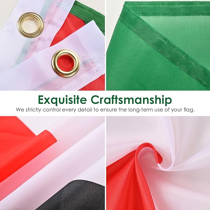AhfuLife Palestine Flag Palestinian flag 3 x 5 Ft, Large Palestine Flags for Outside, Double Side with Brass Eyelets for Independence Day Party Decorations Indoor Outdoor