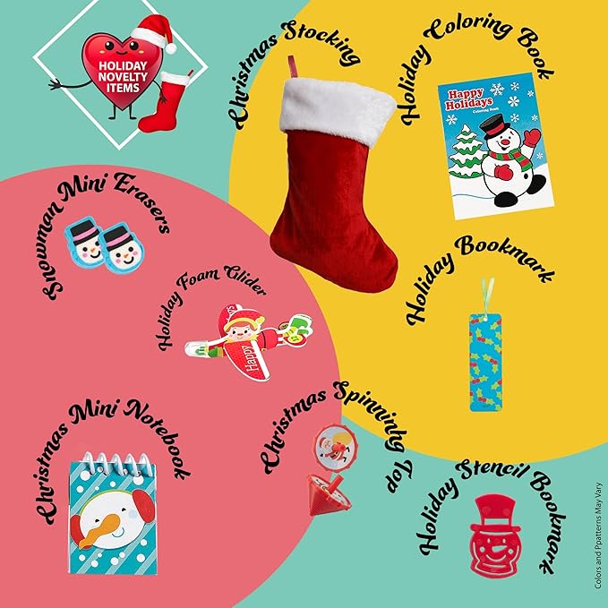 Gift A Snack - Christmas Stocking Stuffed, Pre-filled Holiday Snack Box Care Package + Greeting Card (40 Count) Sweet Treats Gift Basket, Candies Chips Office Food Assortments