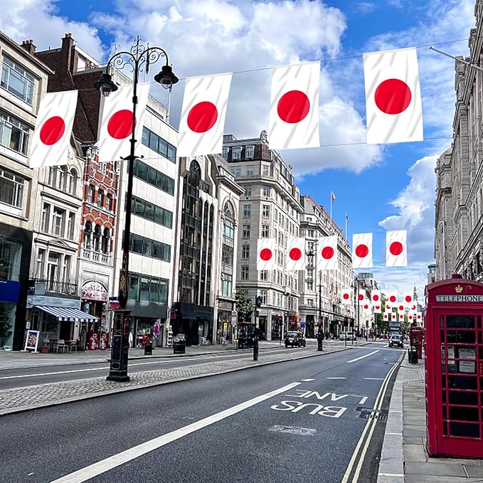 AhfuLife 2 Pcs Japan Flag Japaneae Flag 3x5 Ft, Large Japaneae National Flags for Outside - Double Side with Brass Eyelets for Olympic Party Decorations, Bar Garden Street Decoration Indoor Outdoor