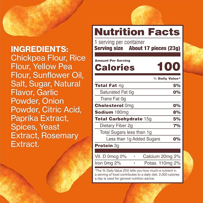 HIPPEAS Chickpea Puffs, Cheezy Vibes, Gluten Free Snacks, Dairy Free, Vegan, 0.8oz, Pack of 18, 3g Protein, 2g Fiber, Crunchy, Nutritious, Baked Plant Protein Snack, Non-GMO, Kosher