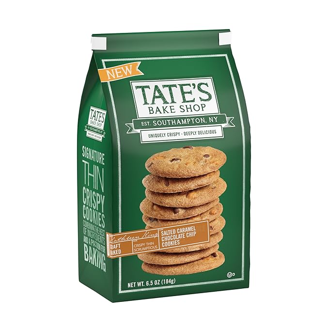 Tate's Bake Shop Cookies Variety Pack, Salted Caramel Chocolate Chip & Chocolate Chip Cookies, 4 Bags