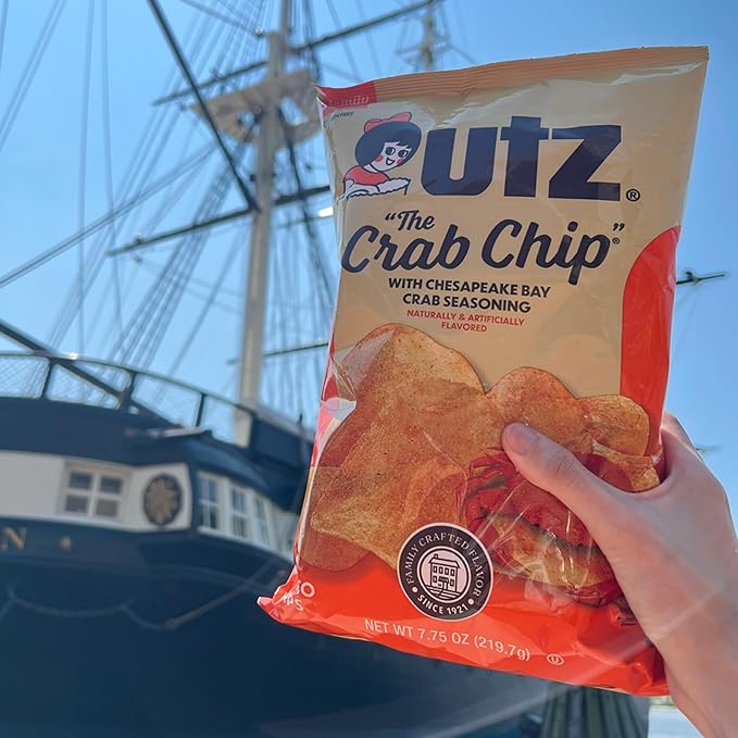 Utz Crab Chips 1 oz. Bags, 42 Count, Crispy Fresh Potato Chips, Perfect for Vending Machines, Individual Snacks to Go, Trans-Fat Free