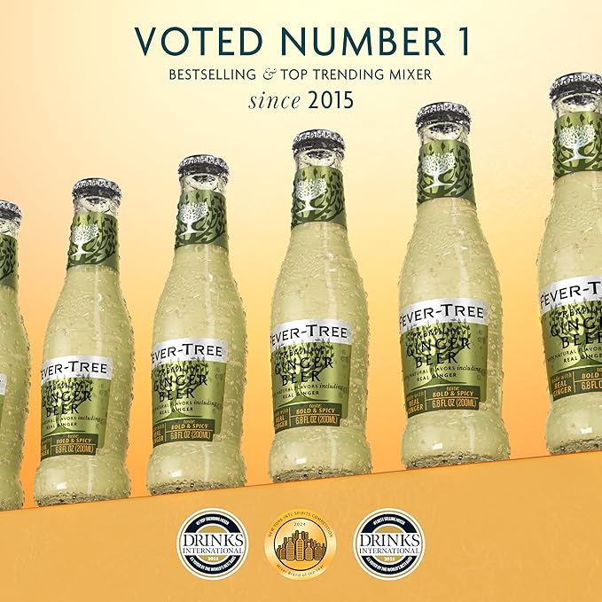Fever-Tree Premium Ginger Beer, No Artificial Sweeteners, Flavorings or Preservatives, 6.8 Fl Oz Each (24 Bottles)