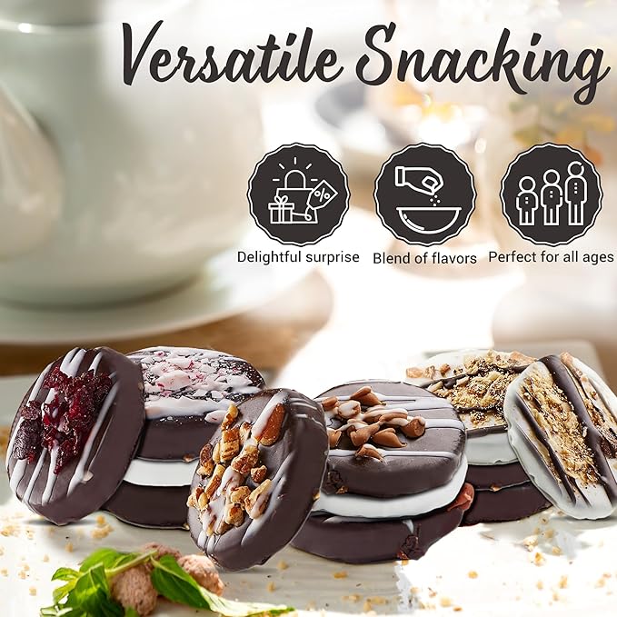 Pastry Perks 12 Gourmet Chocolate-Covered Cookies, Valentine’s Day Gift Basket – Delicious Treats for Him, Her, and Grandma – Holiday Food Delivery Gift Ideas