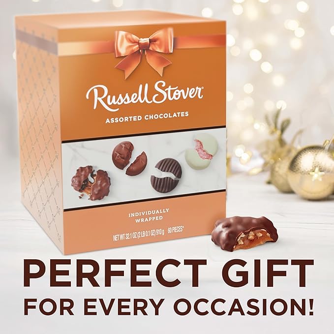 RUSSELL STOVER Assorted Milk & Dark Chocolate Candy Gift Box, 32.1 oz.