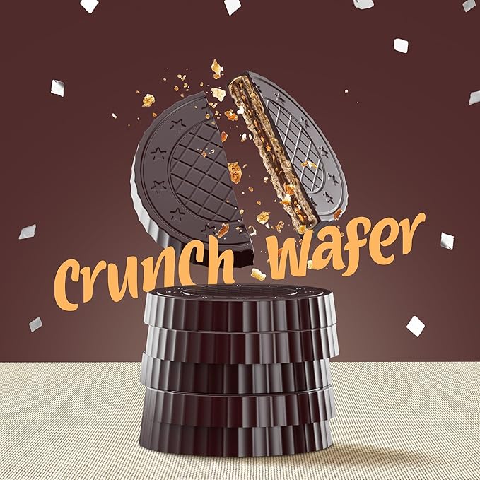 Fiorella Crunch Dark Chocolate Wafer Cookies, 18 Count, Chocolate Covered Crispy Thin Wafers with Layers of Orange Cream Filling, Individually Wrapped Snack Cookies, Bulk Chocolate Candy, 12.69 Oz