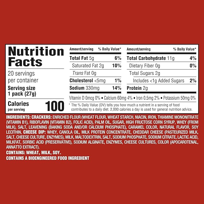 Handi-Snacks RITZ Crackers 'N Cheesy Dip Snack Packs, School Snacks, 20 Snack Packs