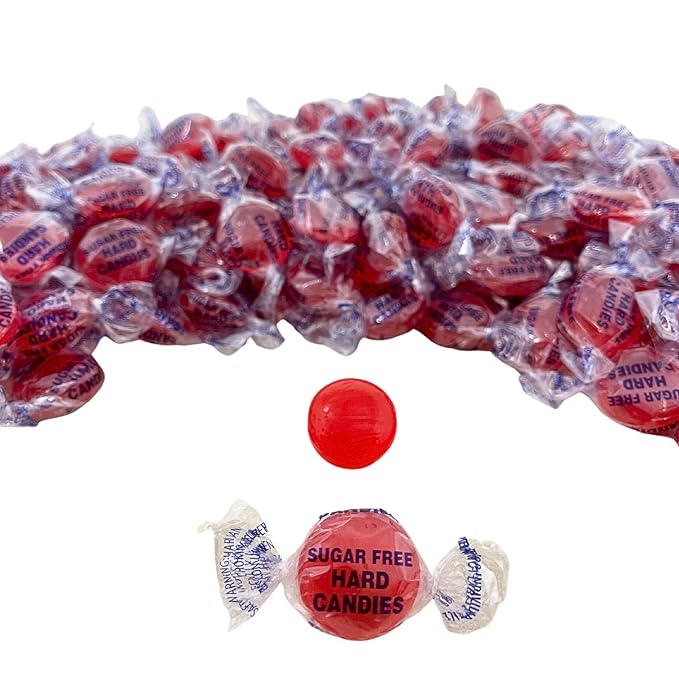 Sugar Free Fiery Cinnamon Hard Candy Discs -3 lbs Bulk Bag Individually Wrapped Keto And Diabetic Friendly Cinnamon Flavored Gourmet Candies (48oz)