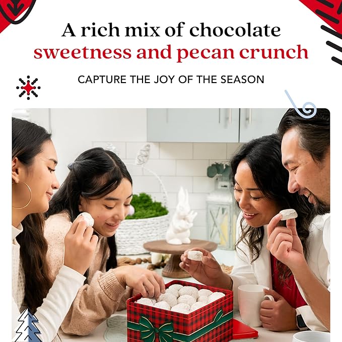David's Cookies Chocolate Chip Pecan Meltaways Christmas Cookies Gift Box 3 Pack – Soft Butter Cookies with Pecans – 3 lbs Gourmet Holiday Dessert Basket for Celebrations and Special Occasions