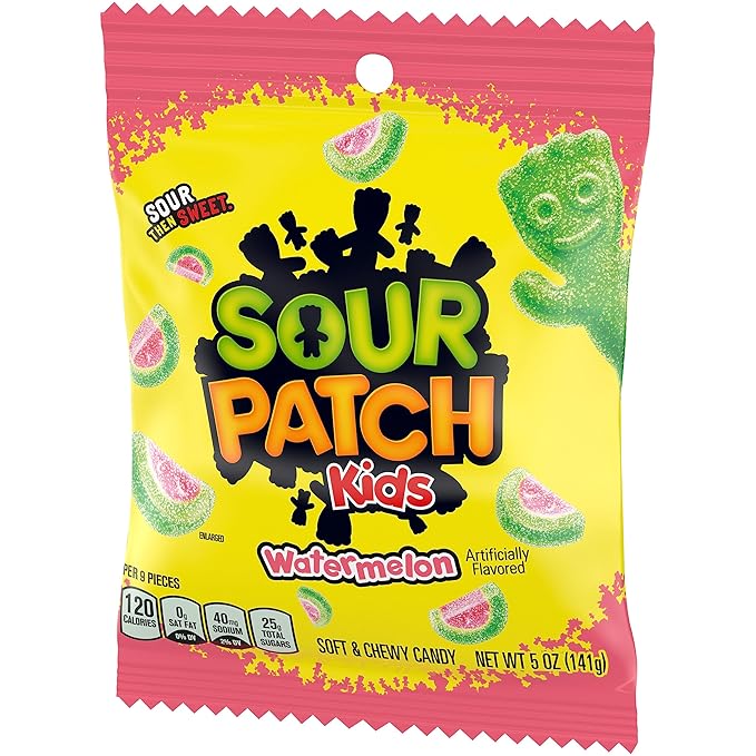 SOUR PATCH KIDS Watermelon Soft & Chewy Candy, 12- 5 oz Bags
