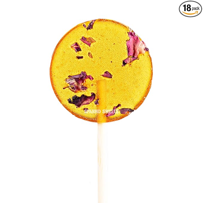 Sparko Sweets Natural Honey Rose Tea Lollipops, 18 Pieces, Handcrafted in USA, No Artificial Ingredients, No Corn Syrup, 0.75 Pound – Perfect for Tea Stirrers and Gifts