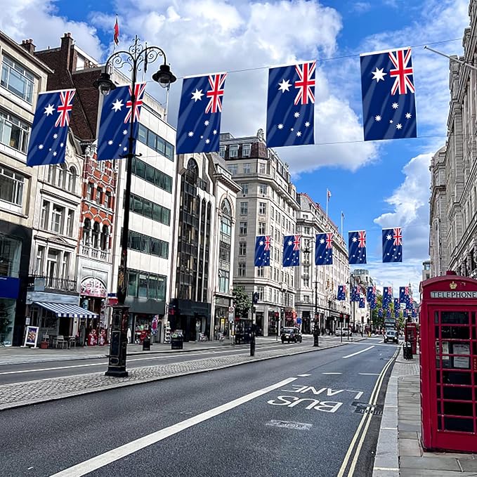 AhfuLife 2 Pcs Australia Flag 3x5 Ft,Large Australian Flags for Outside - Double Side with Brass Eyelets for Olympic Party Decorations, Bar Garden Street Decoration Indoor Outdoor