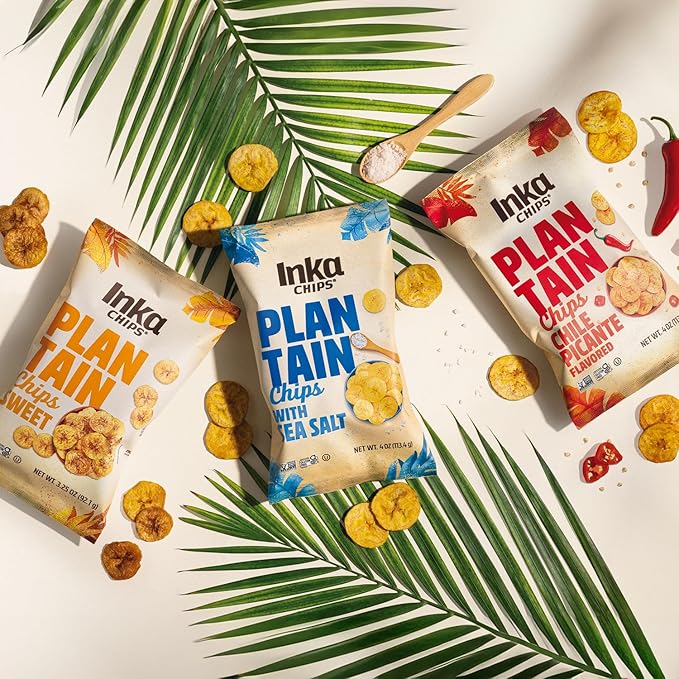 Inka Crops Inka Chips, Sweet Plantain Chips, 3.25 Ounce (Pack of 6)