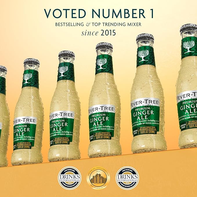 Fever-Tree Premium Ginger Ale, No Artificial Sweeteners, Flavourings or Preservatives, 6.8 Fl Oz (Pack of 24),A500111
