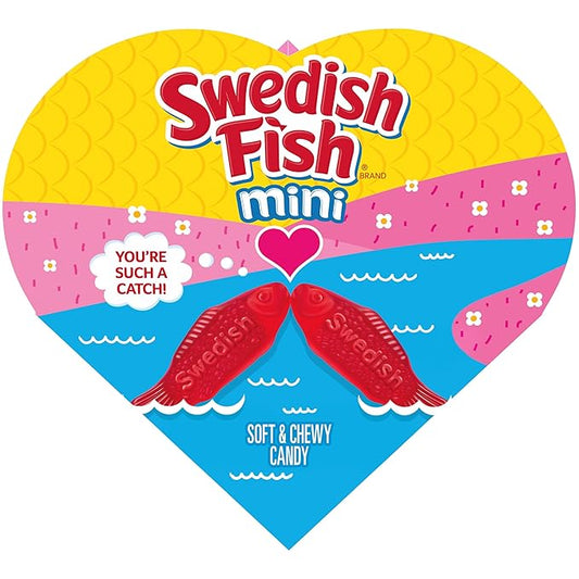 SWEDISH FISH Soft & Chewy Valentines Day Candy, 6.8 oz Heart Shaped Box