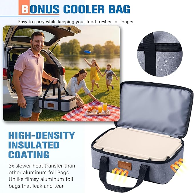 Chilled Portable Snackle Box Container Insulated Bag Keep Food Warm 12 Compartment Divided Serving Tray Reusable Ice Pack Road Trip Essentials for Charcuterie Snack Picnic Travel Birthday Gift