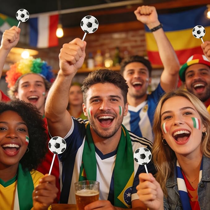 24 Soccer Candy Lollipops, Perfect for Soccer Party Favors, Birthday Goodie Bags, Team Gifts and Sports Themed Party Supplies, Fun Soccer Treats for Fans, Birthday Decor and Team Celebration Supplies