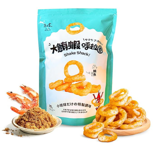 Befanty Tuna Shrimp Rings Snacks, Shrimp Snacks with Tuna Floss, Premium Asian Crispy Chips, No Artificial Flavor, 2.5 Ounce, Zipper Pack - Classic Flavor