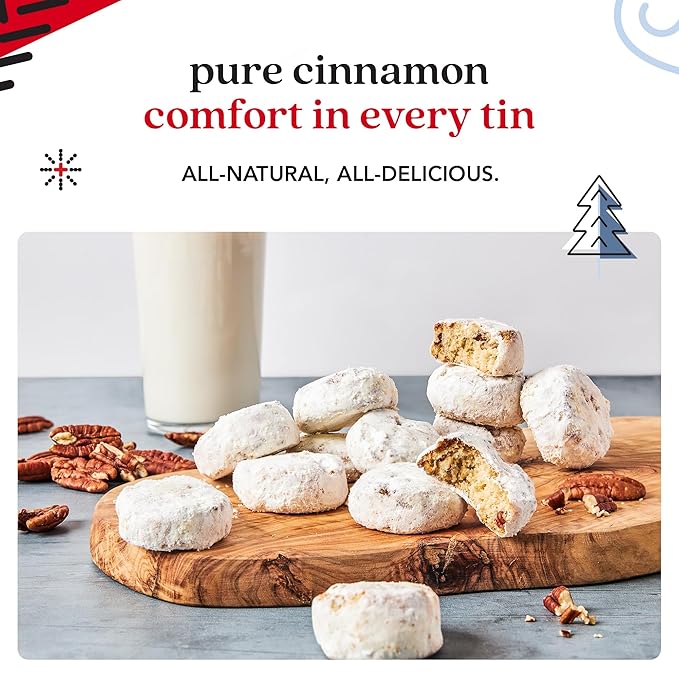 David's Cookies Cinnamon Pecan Meltaways Christmas Cookies Gift Box 3 Pack – Tender Butter Cookies Dusted with Cinnamon – 3 lbs Gourmet Holiday Dessert Basket for Celebrations and Special Occasions