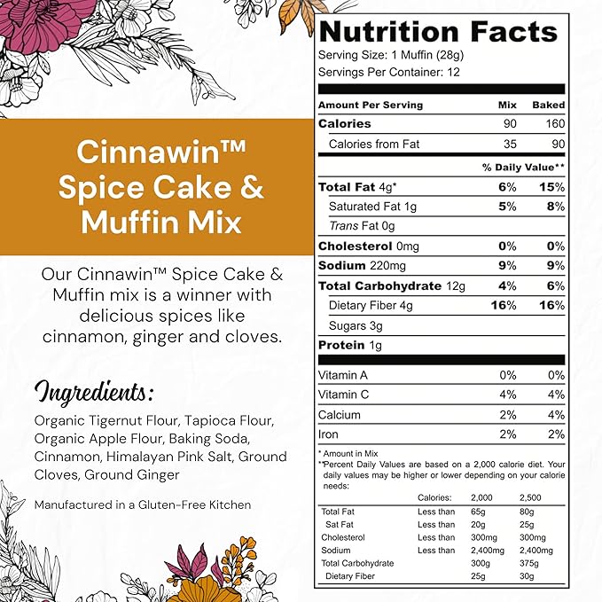 eat G.A.N.G.S.T.E.R. Cinnawin Spice Cake & Muffin Mix 3-Pack, Allergy-Friendly Baking Mix, Grain-Free, No Dairy, Nuts, Gluten, Dairy, For Paleo & AIP Diets, Delicious Cakes, Muffins and Cupcakes