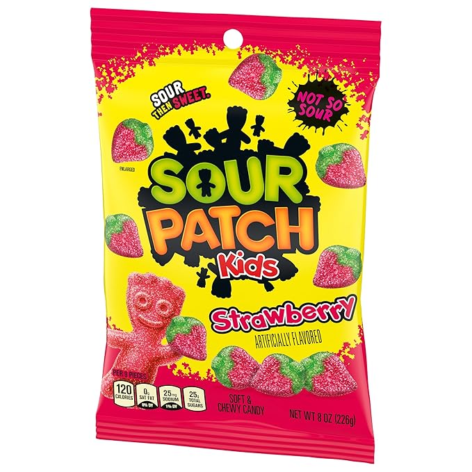 SOUR PATCH KIDS Strawberry Soft & Chewy Candy, 8 oz