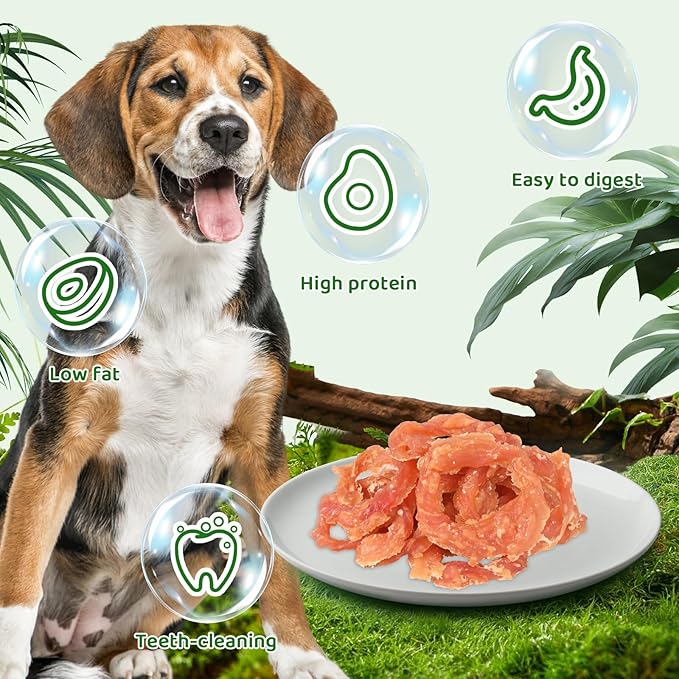 Pawant Chicken Rings Dog Treat Snacks Puppy Treats Natural Chicken Rawhide-Free Soft Healthy for Small Medium and Large Breed 454g